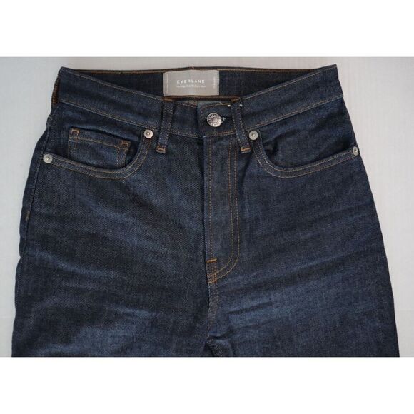 Everlane WW-ILS-4450 Women's Sz 23 Deep Blue The High Rise Straight Jeans - Picture 3 of 8